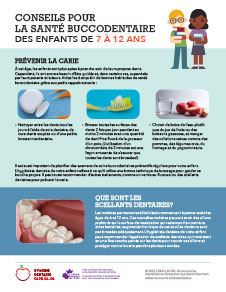 Conseils pour la santé buccodentaire des enfants de 7 à 12 ans